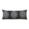Laddha Home Designs Hand Woven Bohemian Mandala Medallion Lumbar Throw Pillow - 36" - Black and White